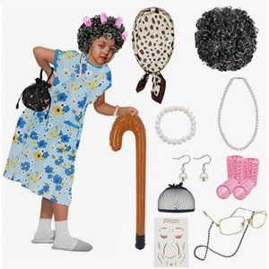 NEW 100th Day of School Old Lady Costume (Size 6-7)